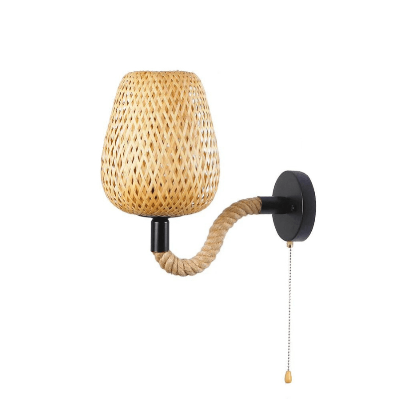 Mes lampes de chevet ® Bambou Lampe de chevet murale avec interrupteur