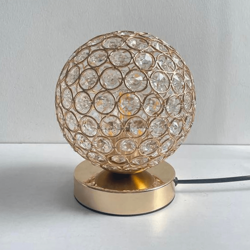 Mes lampes de chevet ® dorée Lampe de chevet bohème en cristal design