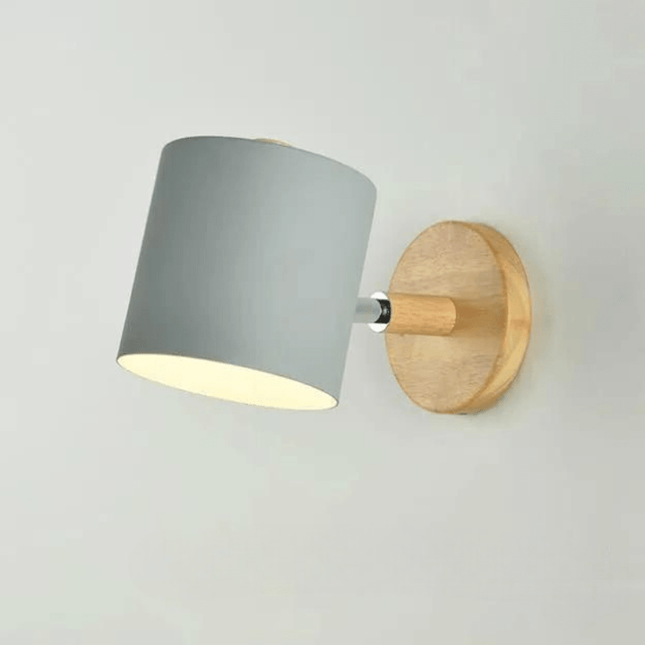 Mes lampes de chevet ® Gris Lampe De Chevet Blanche et Bois