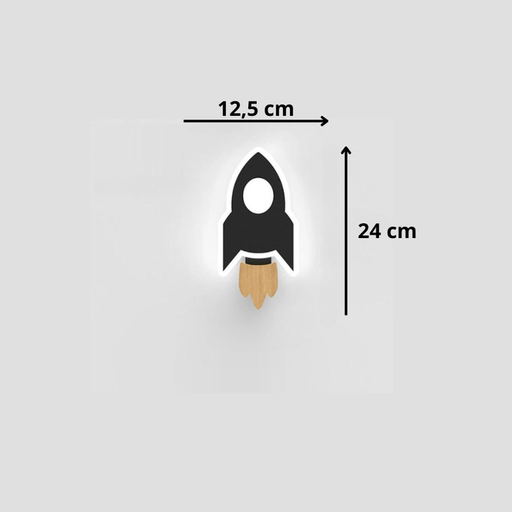 Ma boutique Rocket Noir / Lumière chaude Lampe De Chevet Bébé