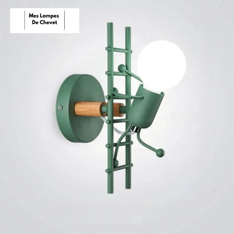 Mes lampes de chevet ® Vert / Lumière Chaude (2700-3500K) Lampe de Chevet Petit Bonhomme